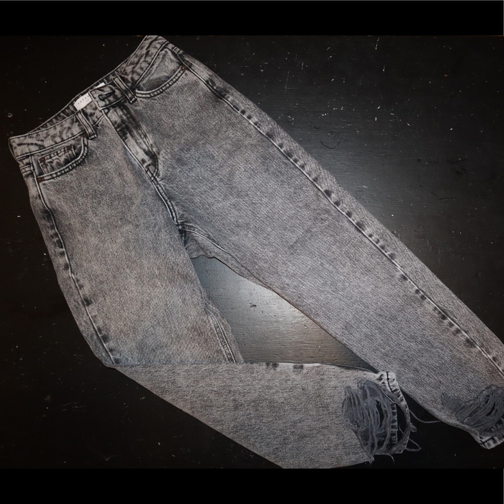 Top shop ankle mom jeans distressed